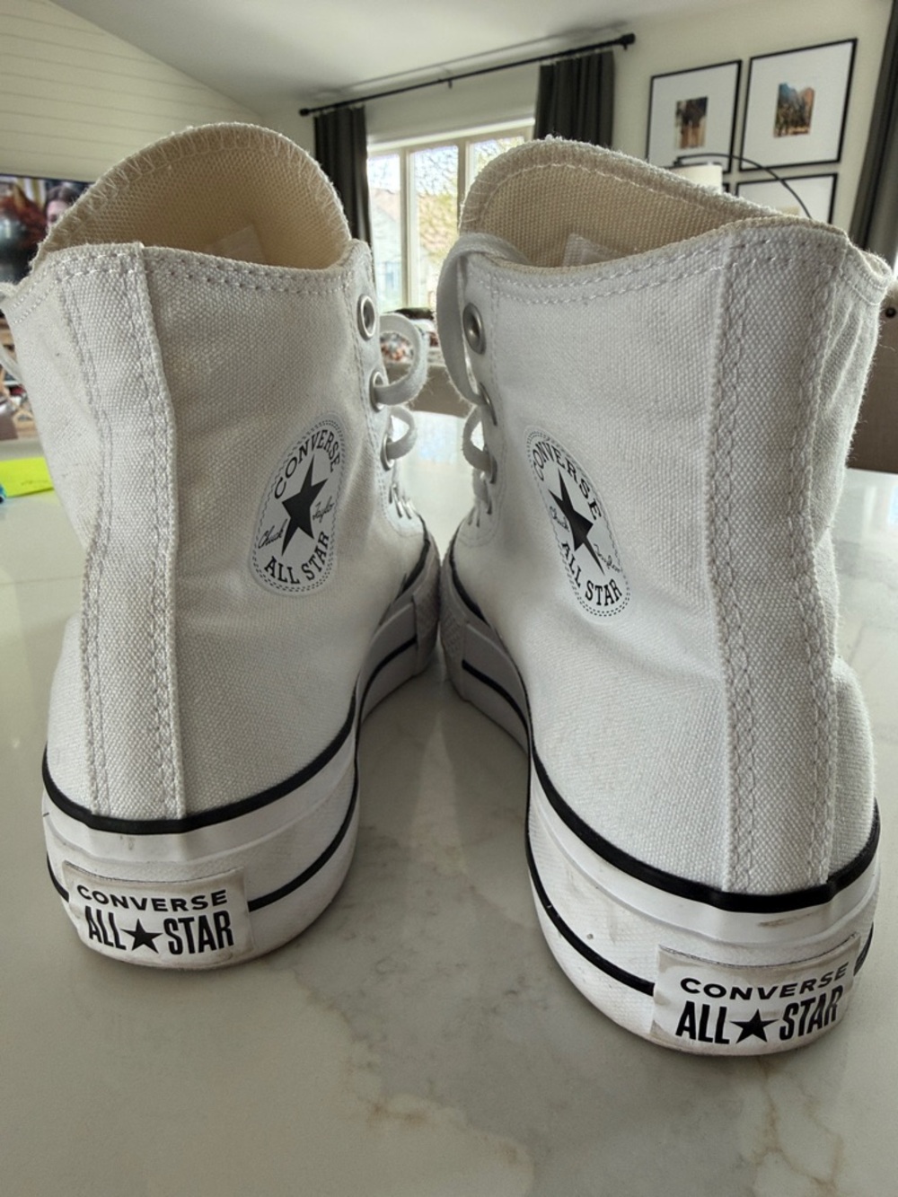 Converse White High-Top Platform Sneakers - Picture 3 of 3